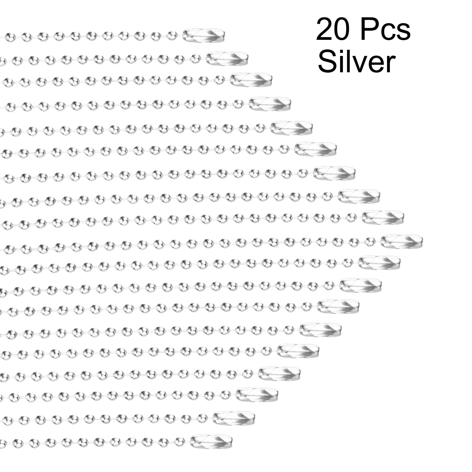 Ball Bead Chain - 20Pcs 12cm Silver
