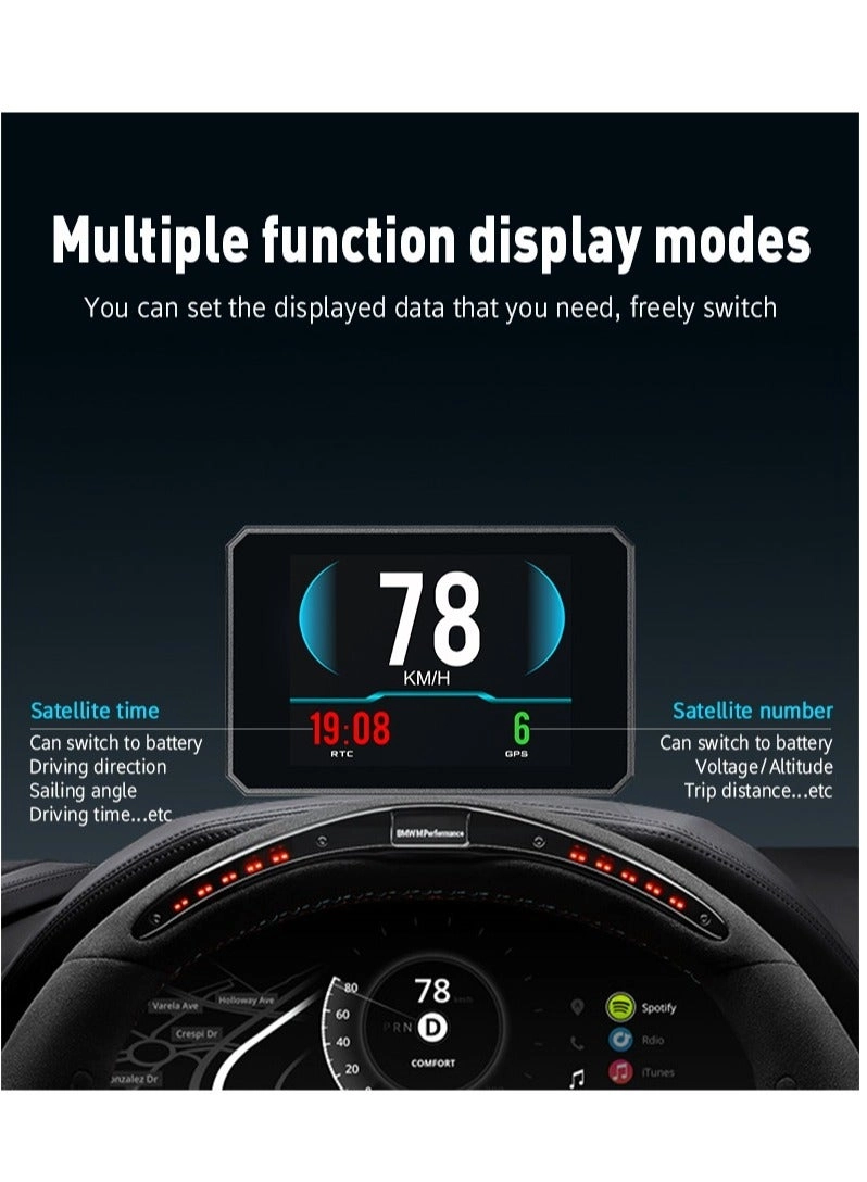 T816 - Head Up Display Vehicle Speed Meter Black