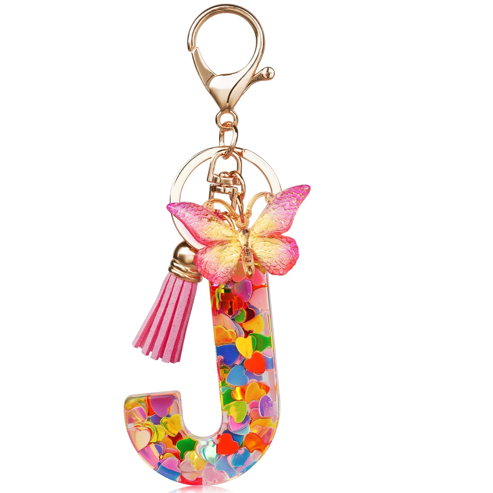 Initial Letter Keychain - Butterfly