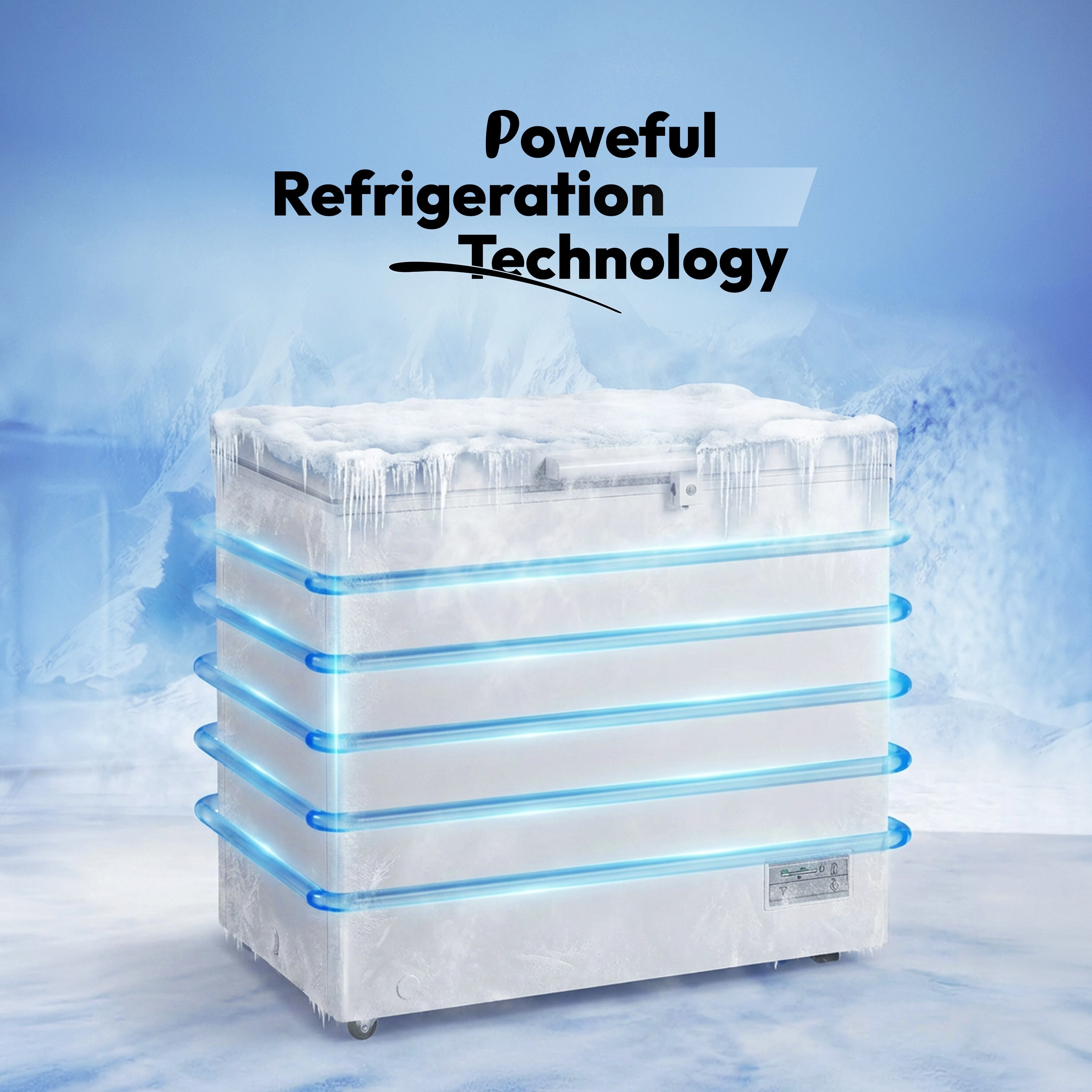 Chest Freezer - Single Door Adjustable Glass Shelves