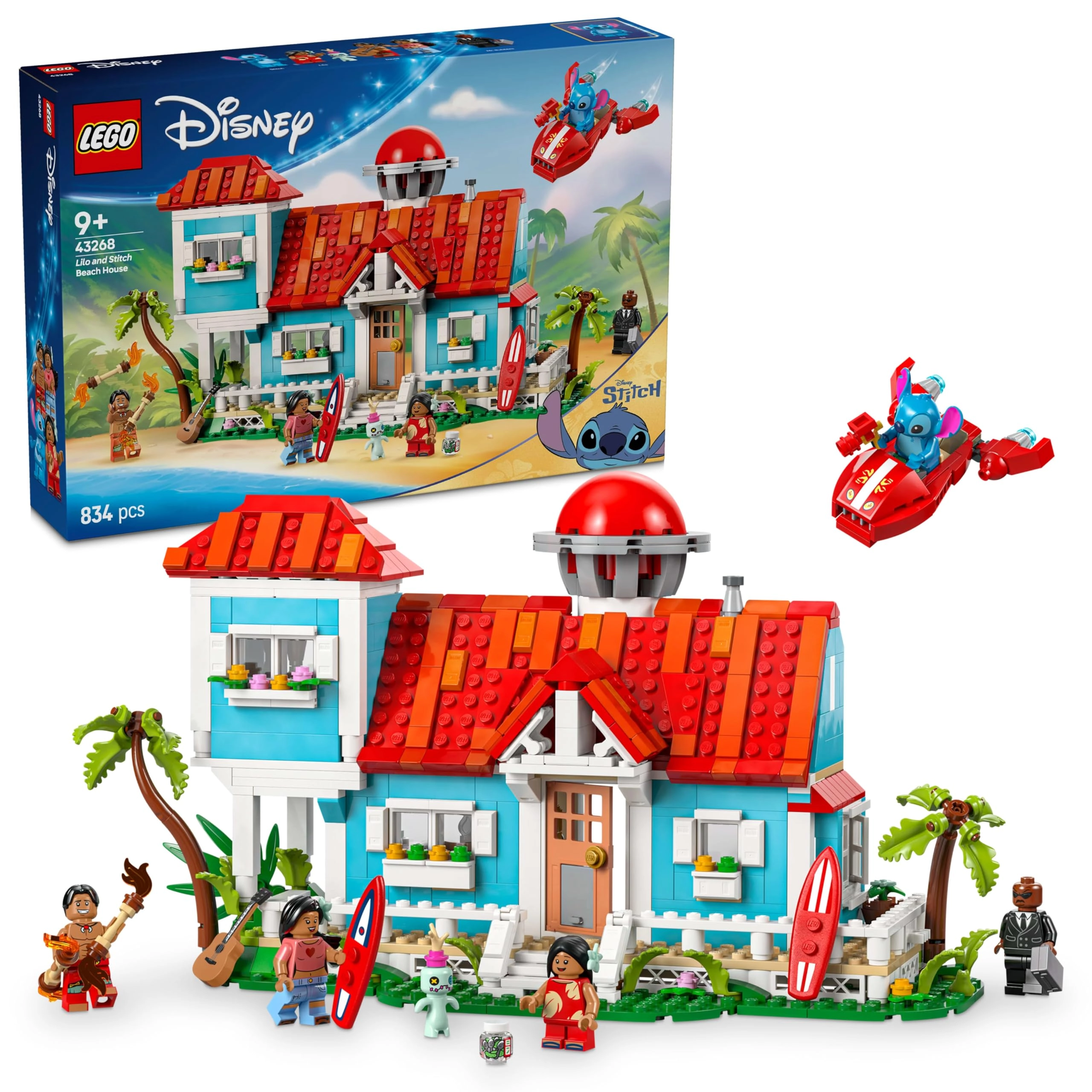 LEGO Disney Lilo and Stitch Beach House - 6 Rooms 5 Minifigures