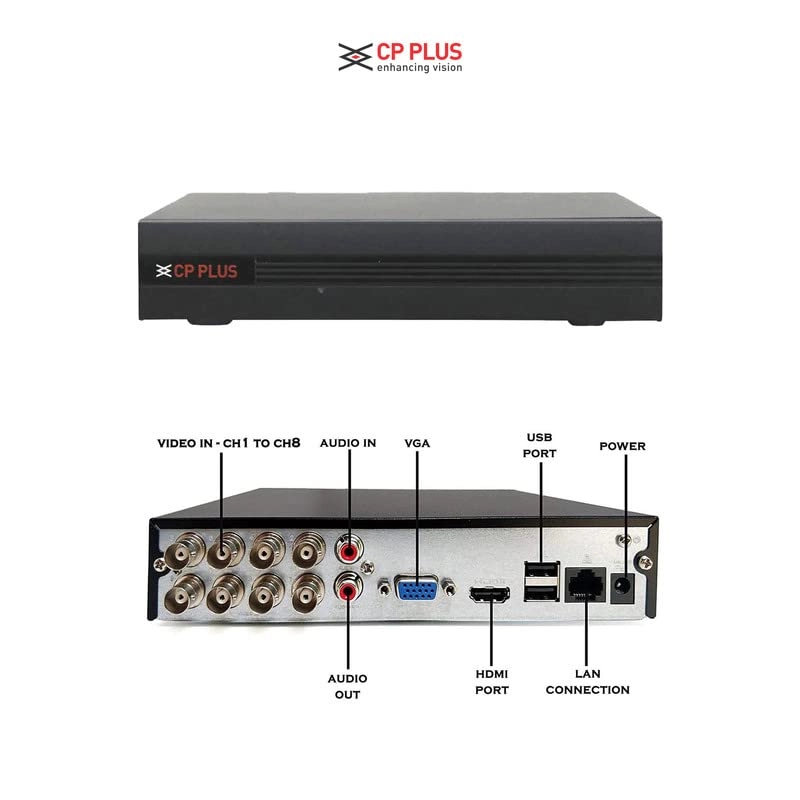 8 Channel DVR + 5 MP Outdoor Camera + 5 MP Indoor Camera + Hard Drive - 2TB + 8 Channel Power Supply + CCTV Cable Bundle + HDMI+BNC/DC Set