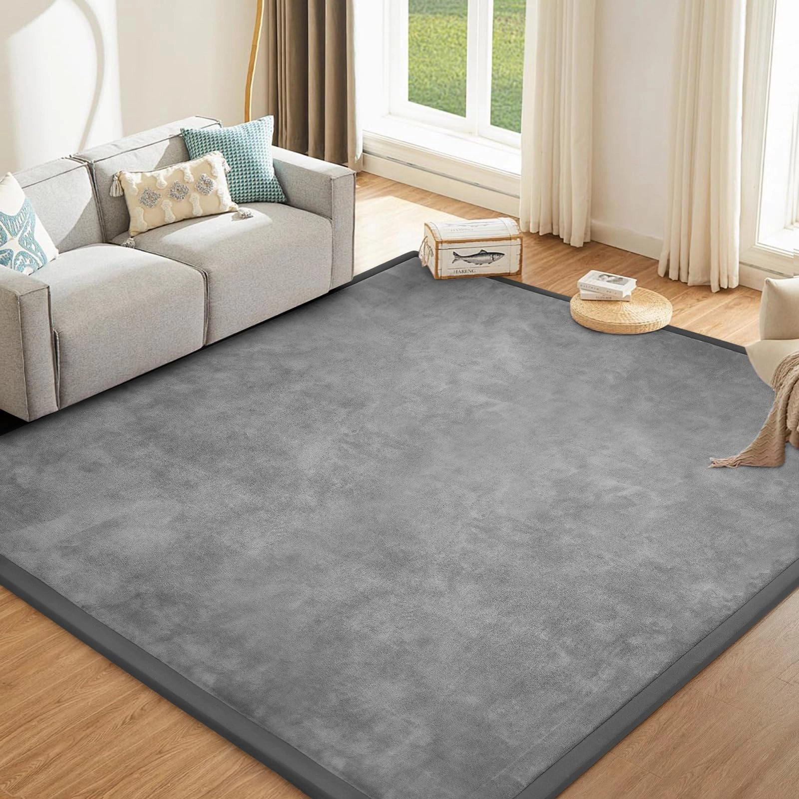 Baby Play Mat - 79"x158" 1.3" Thick Cream