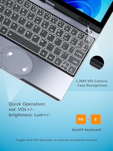 Mini Laptop - 10.5'' N150 16GB DDR4 512GB NVMe SSD