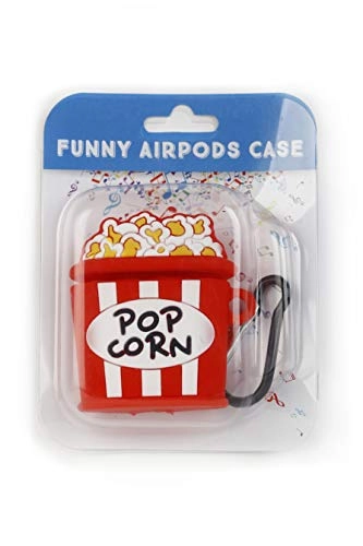 Case for AirPods 1 & 2 - Popcorn Bucket Design Carabiner