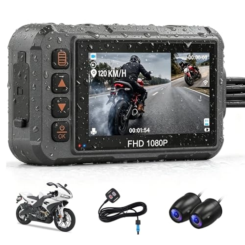 GPS Waterproof Motorcycle Dash Camera - 1080P