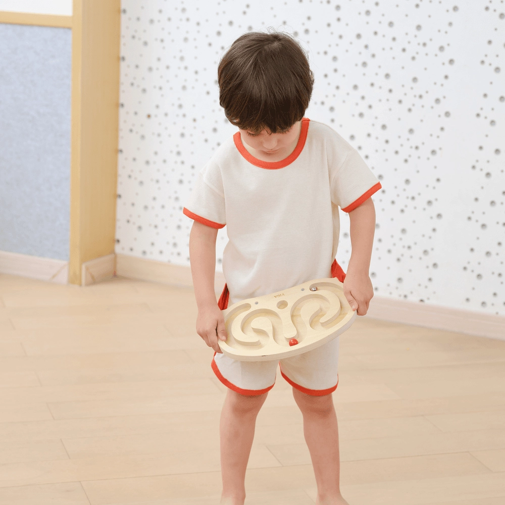 Ball-In-A-Maze Wooden Body Balance Toy Set - Suitable for 3 years & above 2 Pcs