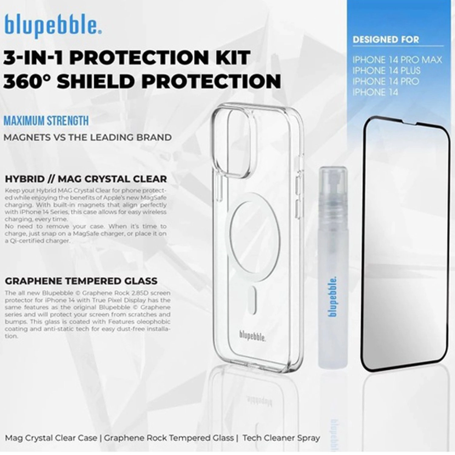 Graphene Rock - 2.85D + Mag Crystal Case - Clear for iPhone 14 Pro Max