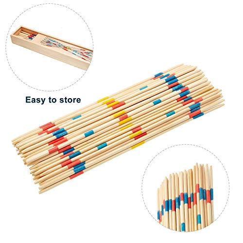 Jacks Game - 20 Jacks + Wooden Pickup Sticks - 31 Pieces Kid