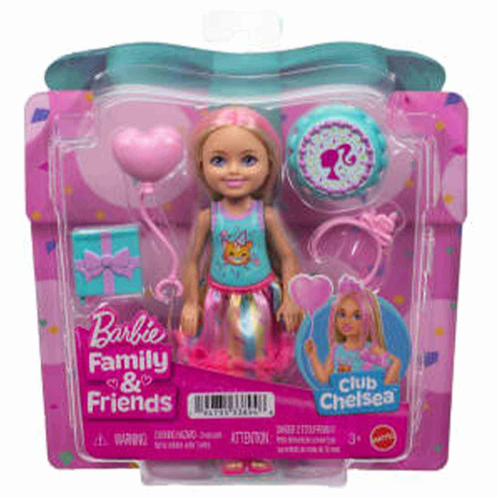 Barbie Party Unboxed Chelsea Doll Set - 6 Surprises Colour Changing Ages 3+