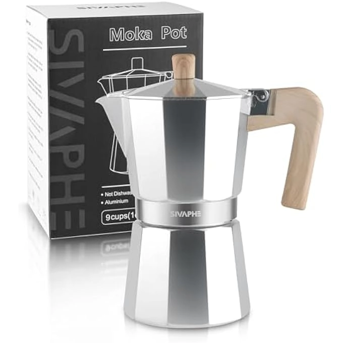 Sivaphe Stovetop Coffee Maker - 450Ml 9 Cups HeatResistant Handle