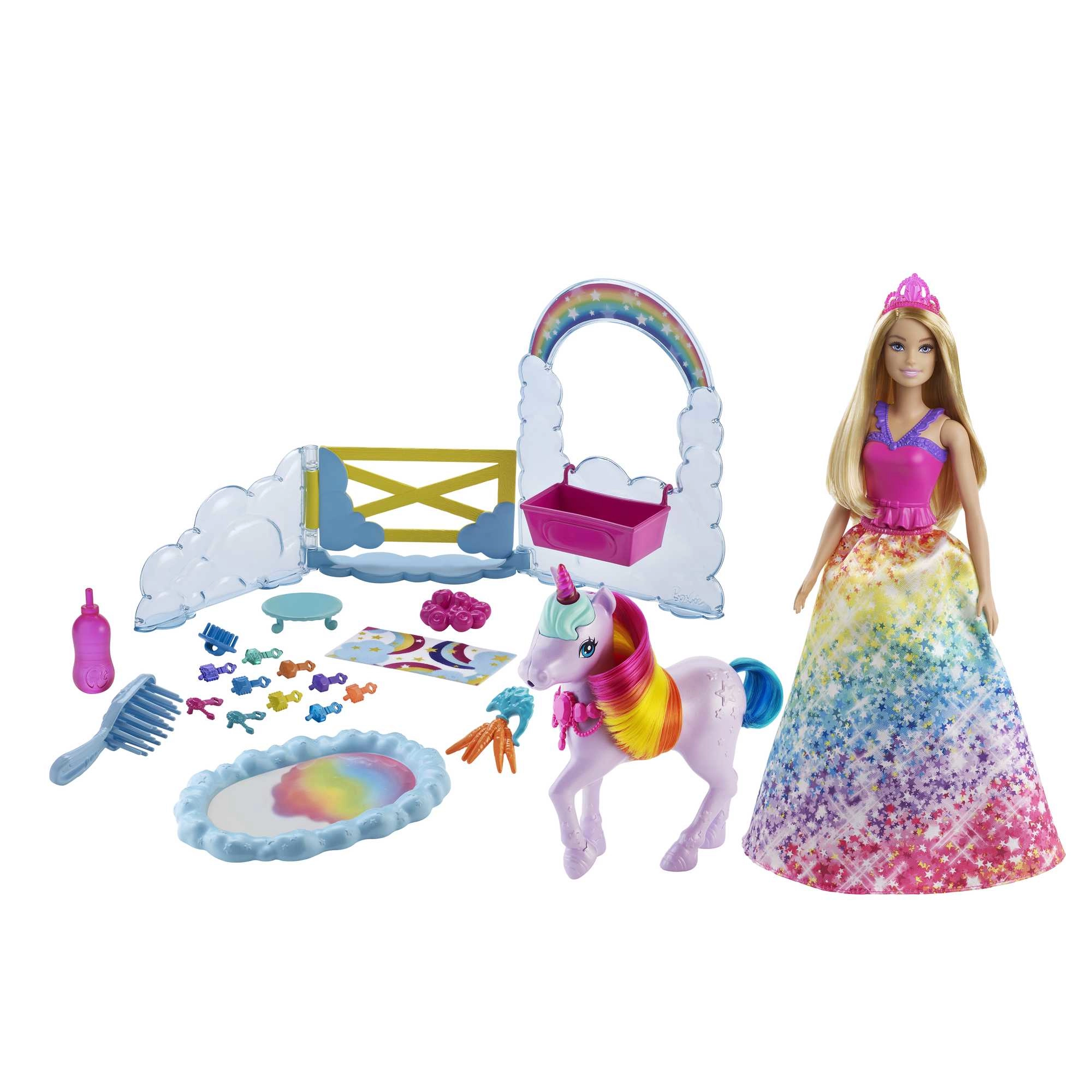 Barbie Dreamtopia Magical Lights Unicorn - Rainbow Mane Lights & Sounds Ages 3+