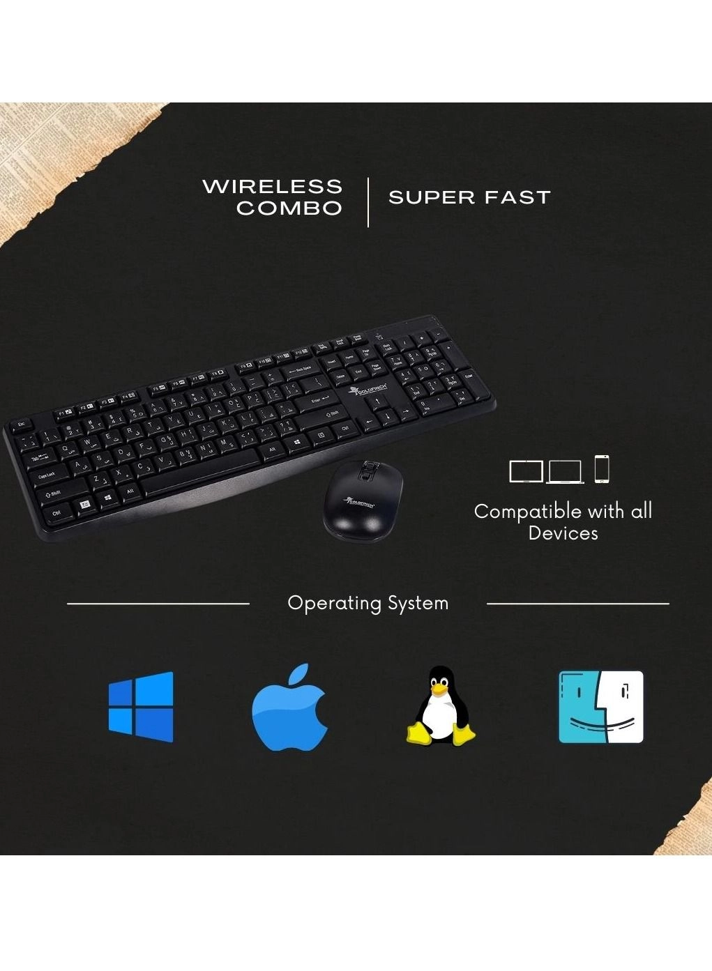 Wireless Keyboard and Mouse Combo - Wireless