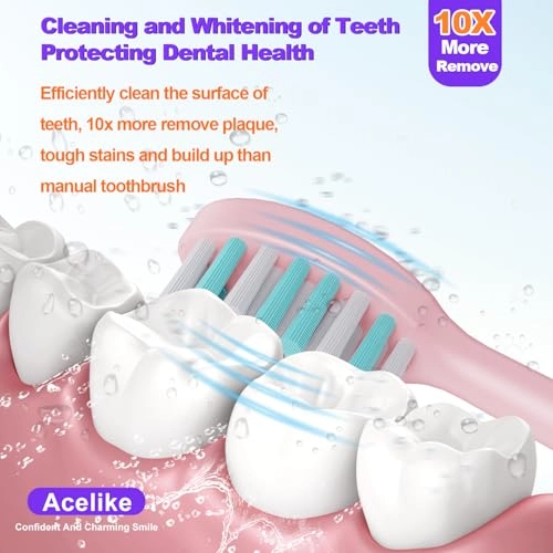 Electric Toothbrush - 30000-45000 VPM 8 Brush Heads IPX7