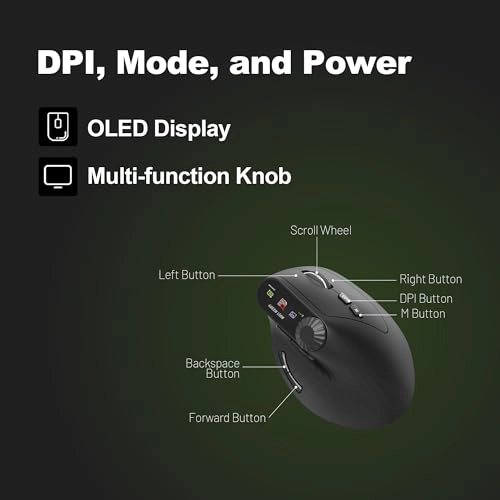 Smart OLED Vertical Mouse - Wireless