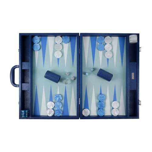 Backgammon Set - 20 inch 44mm Checkers Vegan Leather