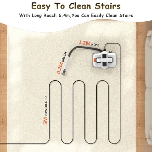 6-in-1 Portable Carpet Washer - Hot and Cold Water Extraction