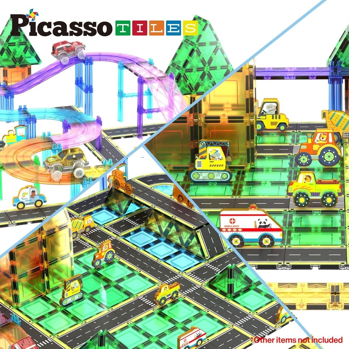 Magnetic Tiles Highway Printed Set - 16 pcs