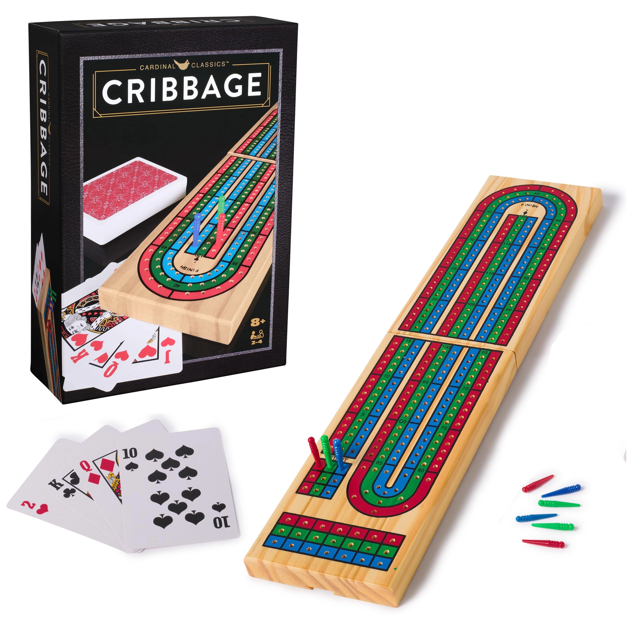 SPIN MASTER GAMES Solid Wood Cribbage - Folding Wood Gameboard