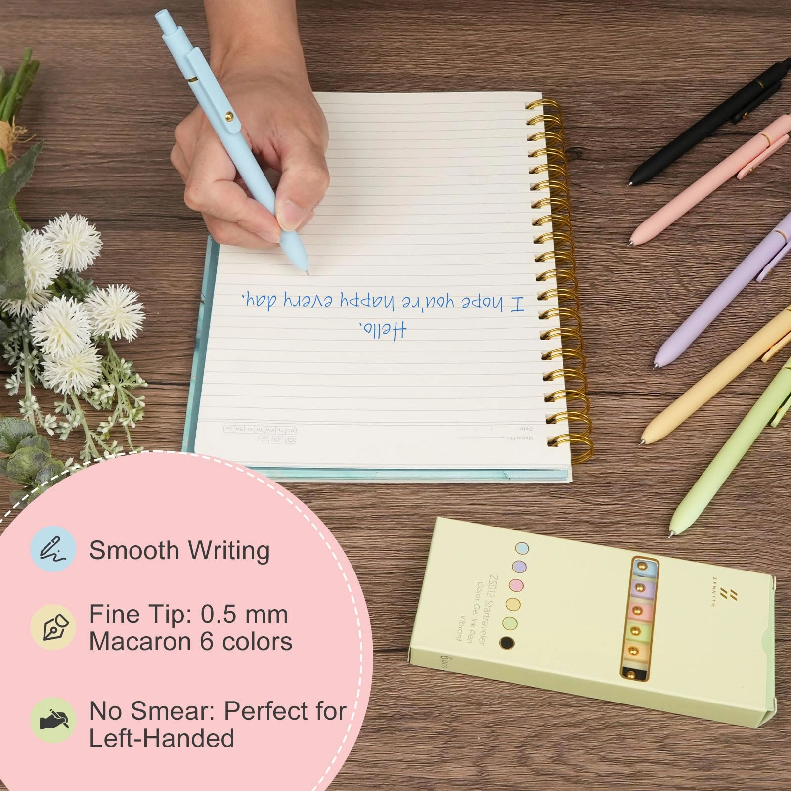 Gel Pens - 6 Pcs 0.5mm