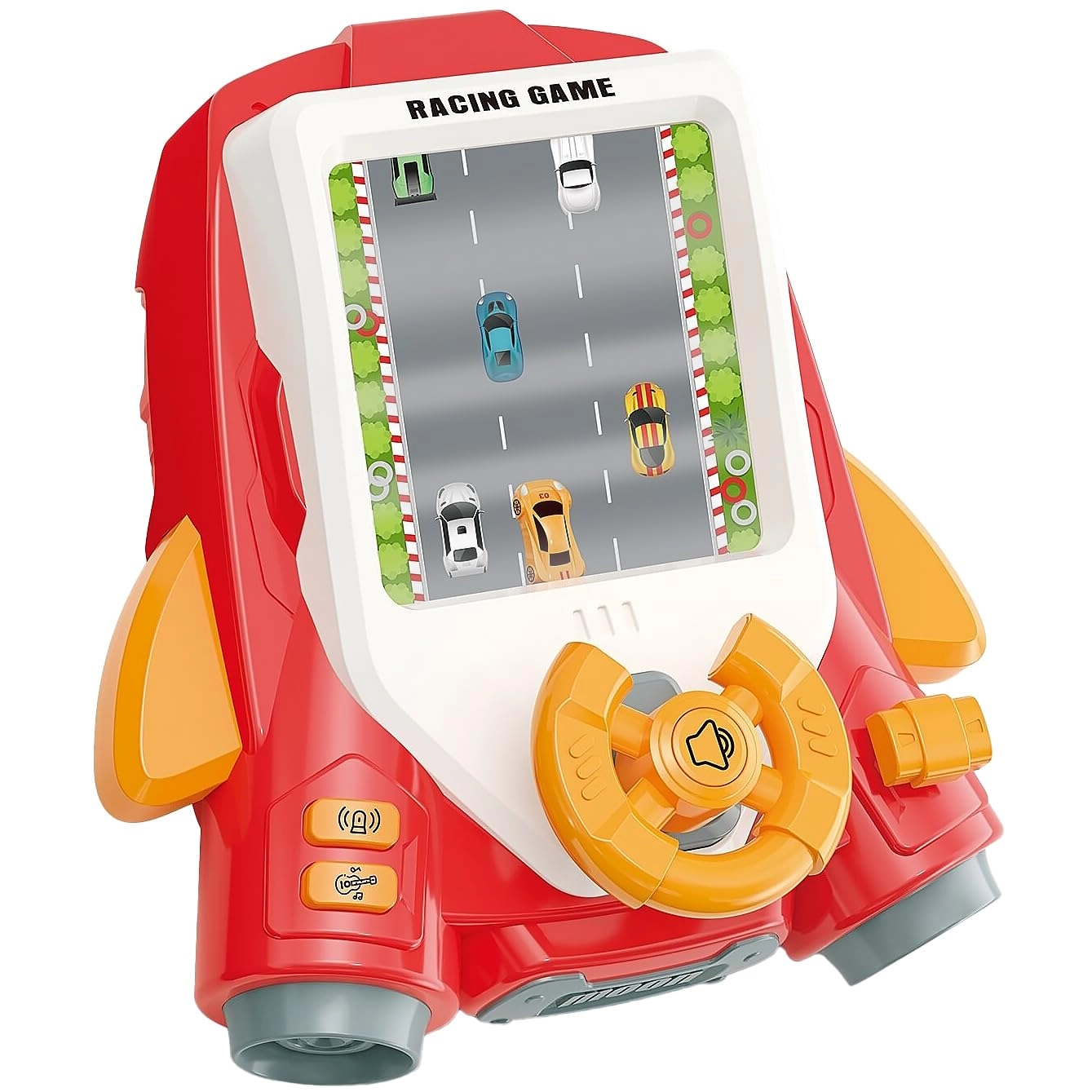 Kiddie Play Racing Car Steering Wheel - Lights Sounds 3 AA batteries
