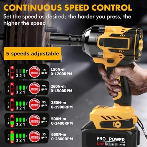 Cordless Impact Wrench - 650 N/m