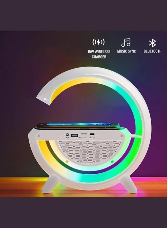 3 in 1 LED Wireless Charging Lamp - white