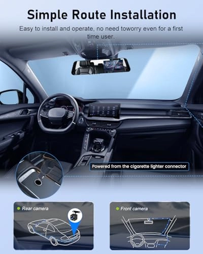 Front and Rear View Mirror with Camera - 1080p