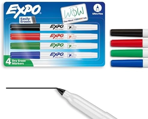 EXPO Low Odor Dry Erase Markers - Red Blue Green Black Ultra-fine