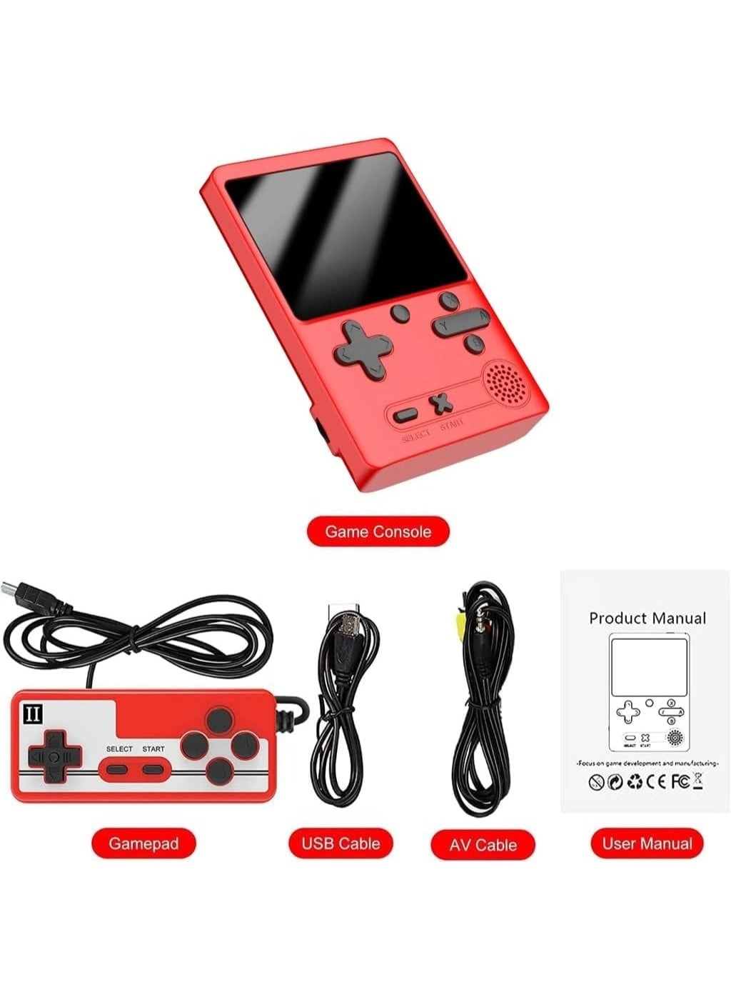 X6 PROFESSIONAL STYLING Retro Handheld Game Console - 500 Built-In Games 3.0-Inch Screen