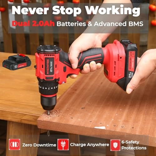 21V Max Brushless 3-in-1 Hammer Drill Driver - 2000 Milliamp Hours