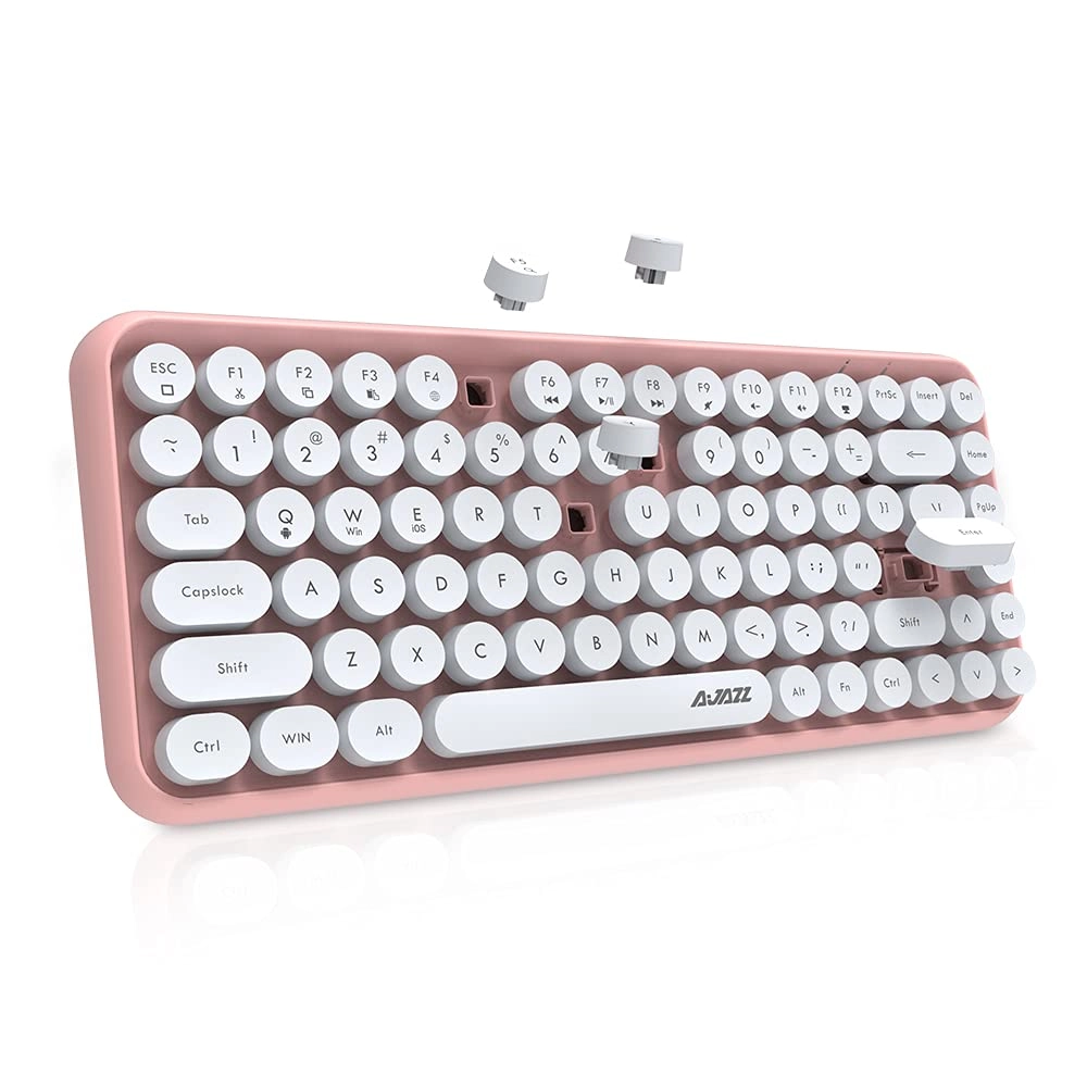 nacodex 84-Key Keyboard - Retro Round Keycaps Bluetooth