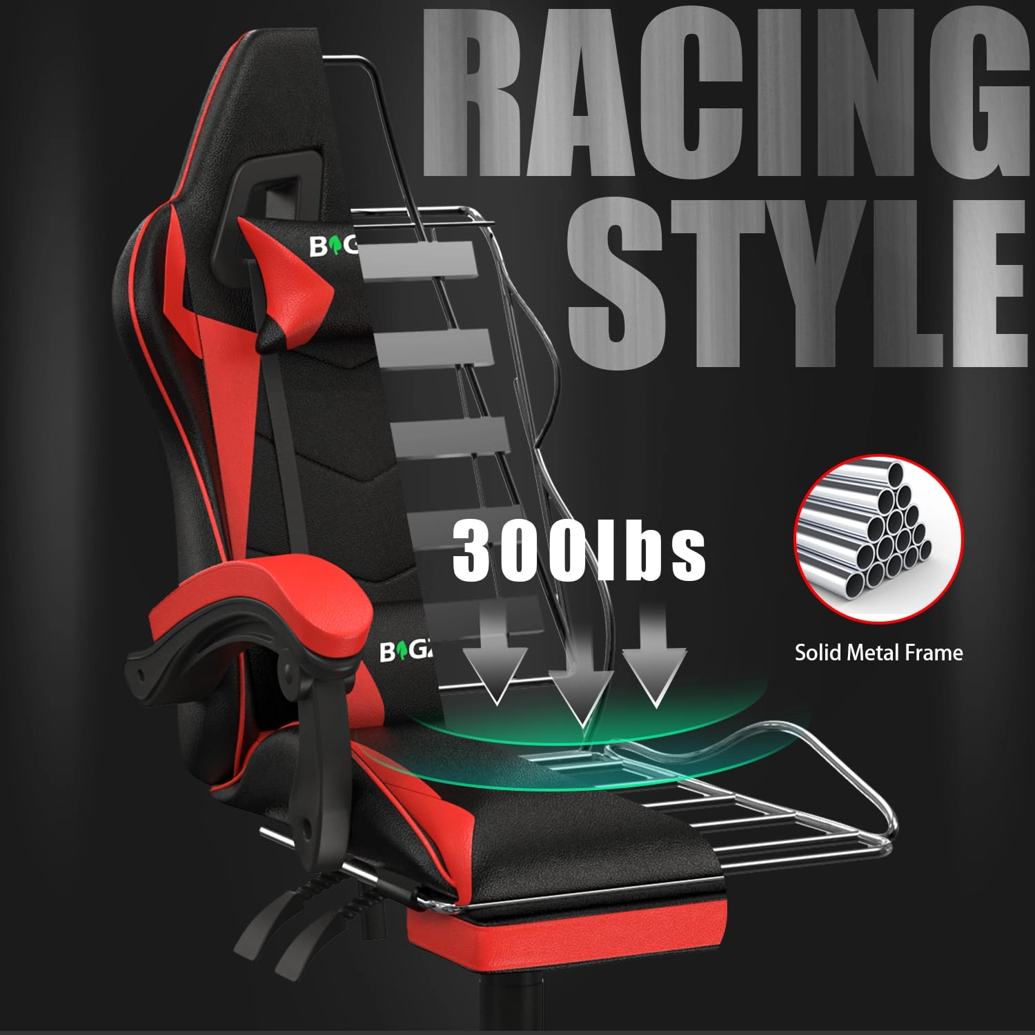 gaming chair - Red With Footrest