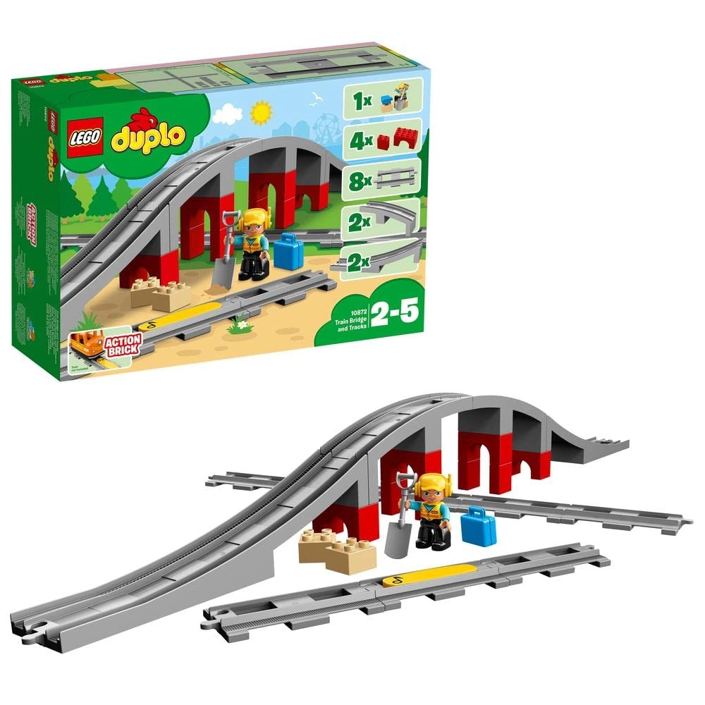 LEGO DUPLO Town Train Bridge and Tracks - Horn Sound Action Brick (10872)