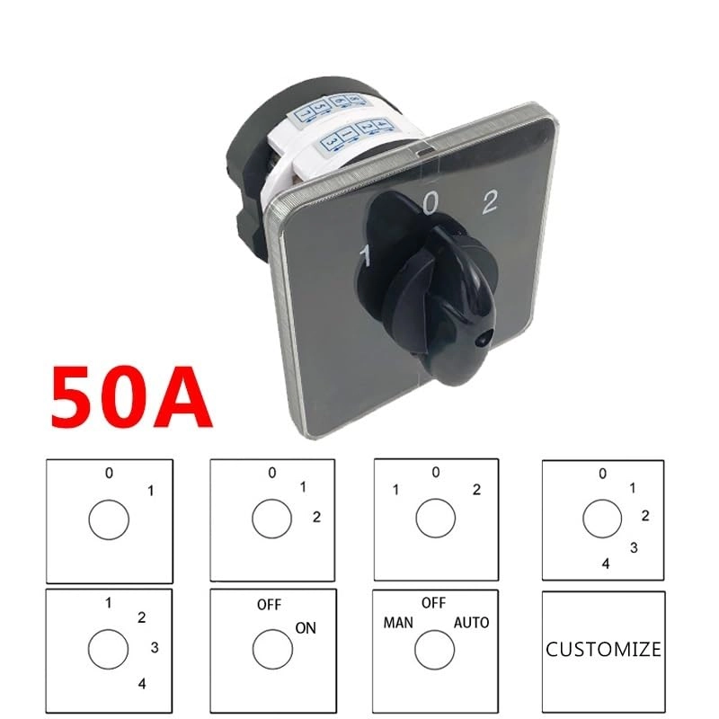 YMZ12-50/2(0-1) - 50A 2 Pole 8 Terminals Rotary Cam Switch