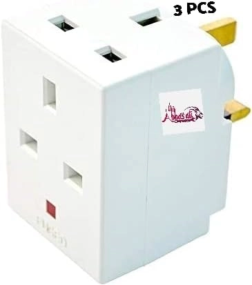 3 Way Socket Multi Plug Fused Adapter - UK