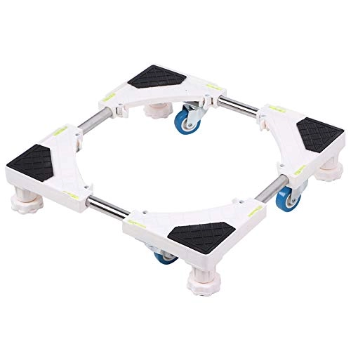 Universal Wheels Washing Machine Stand - Adjustable 16.54"-24.41" ABS Plastic + 304 Stainless Steel