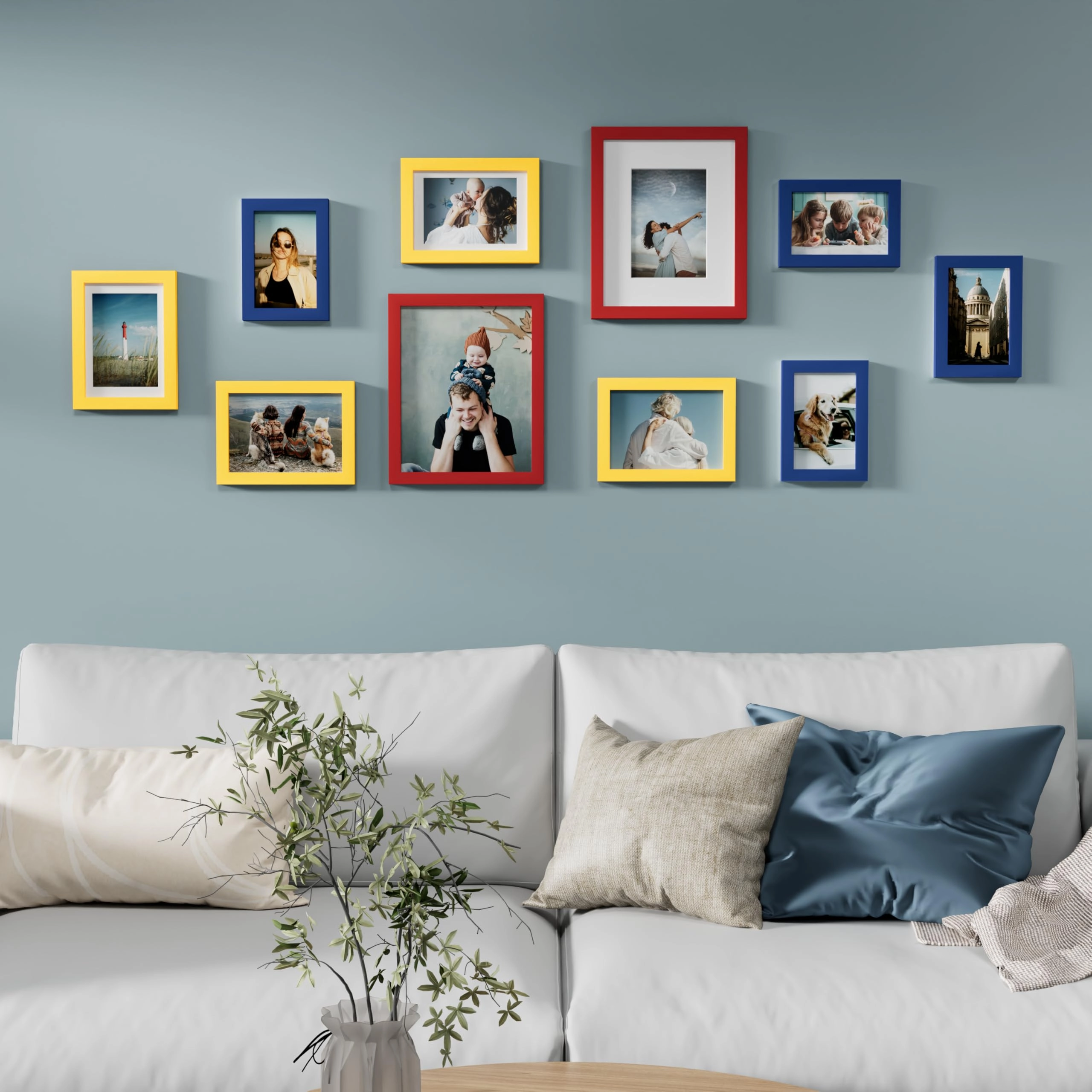 Picture Frames Set - 10 Pack Rustic Grey