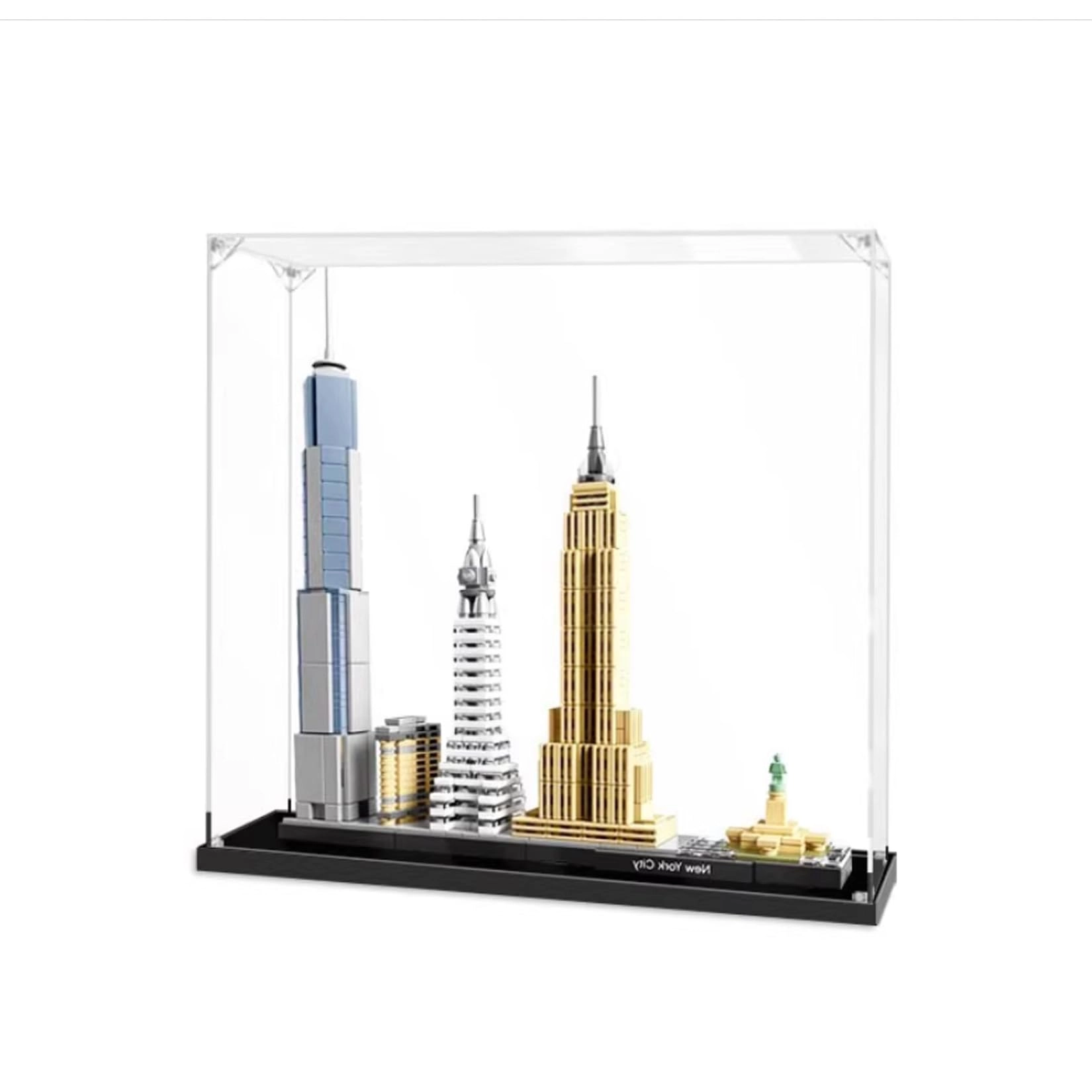 HALFS Lego Architecture New York City 21028 Acrylic Display Case - Clear 30L x 15W x 30H centimeters Dustproof