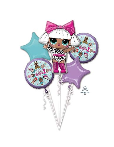 AnagRAM Girls Birthday Lol Surprise Balloon Bouquet - 5 count Party