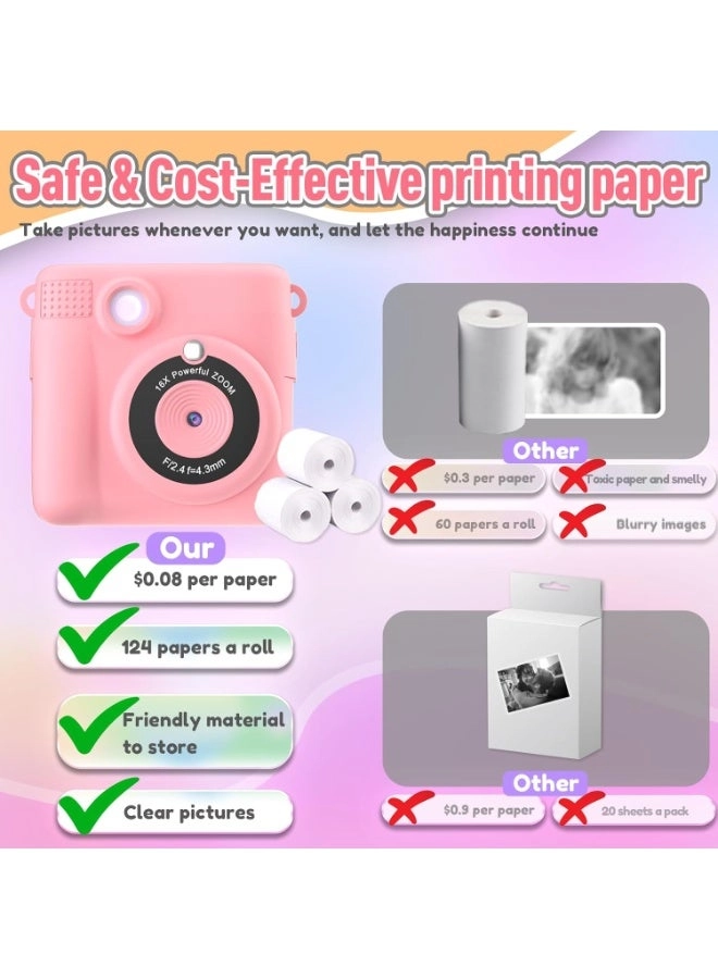 Instant Print Camera - 32GB SD Card Pink
