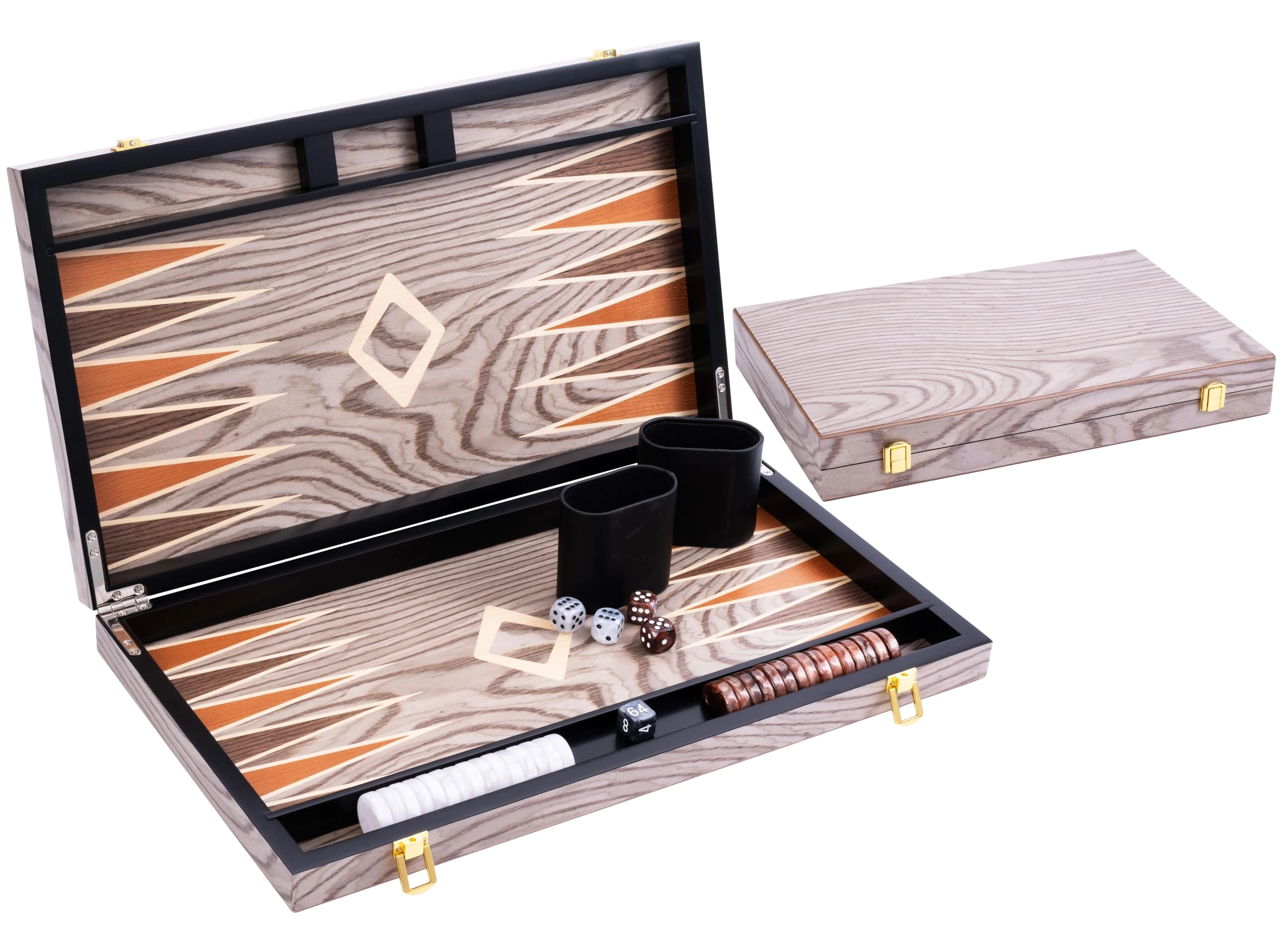 Engelhart Backgammon - Deluxe Grey Ebony