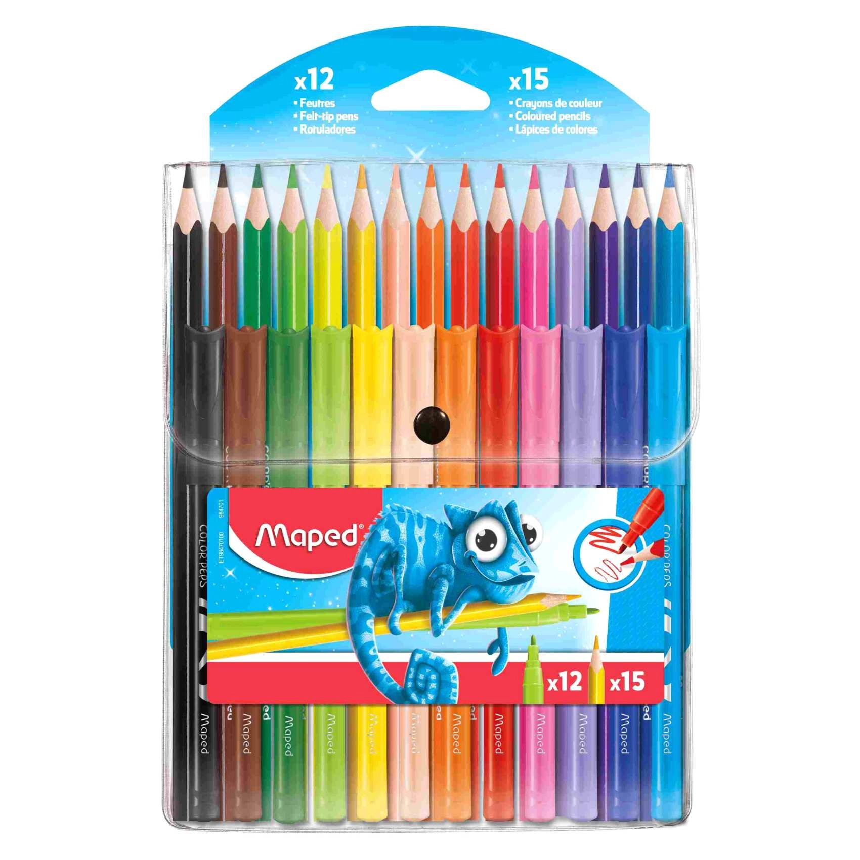 Maped Color'Peps Pulse - 15 PCS + Felt Pens - 12 PCS