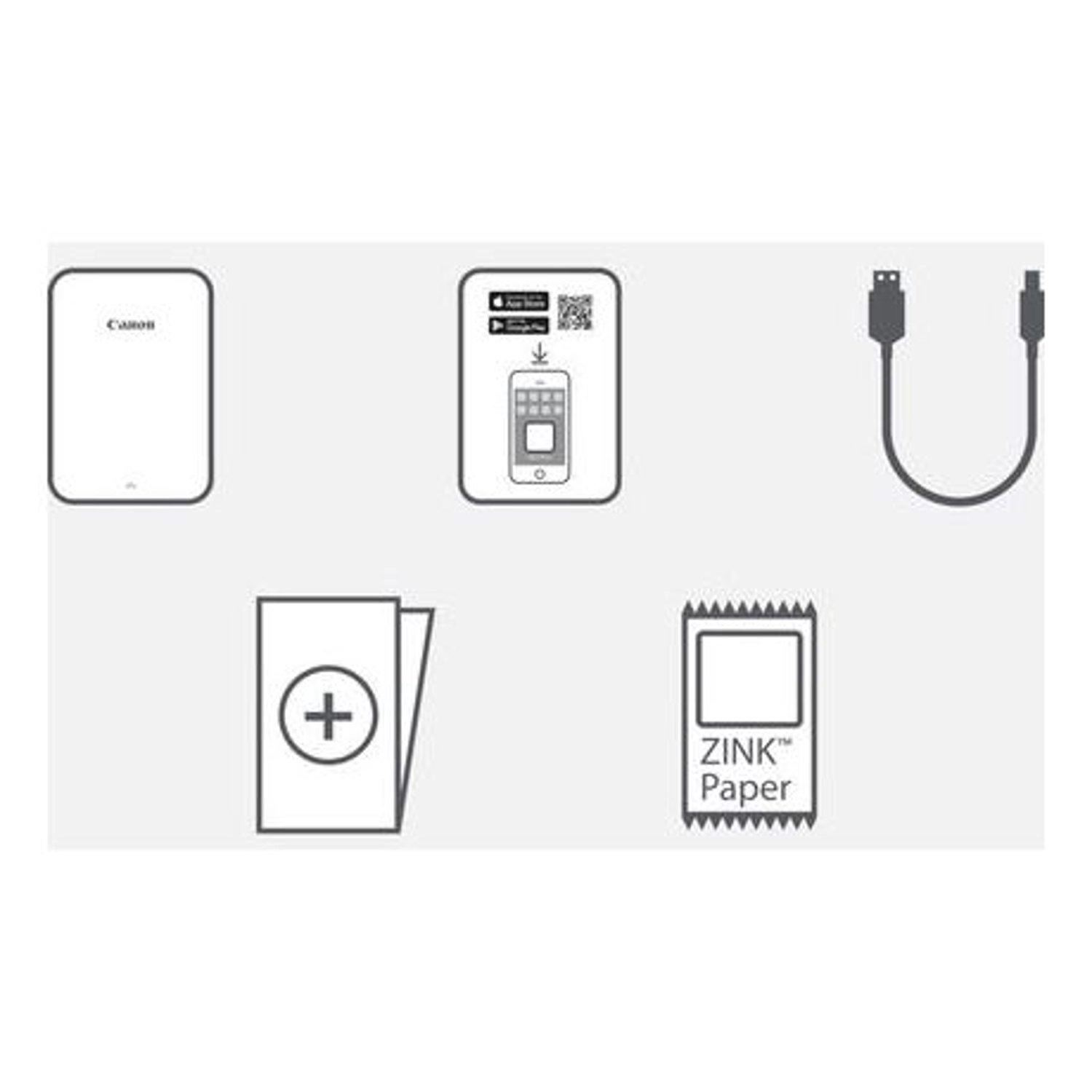 Zoemini PV-123 + Zink Photo Paper ZP-2030 - 20 Sheets