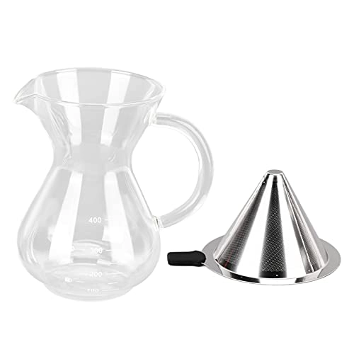 Coffee Teapot - High borosilicate glass + stainless steel 400 ml