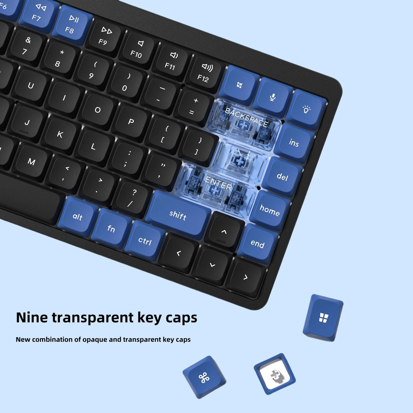 Low Profile keycaps - Double Shot PBT 60/75/100 Percent