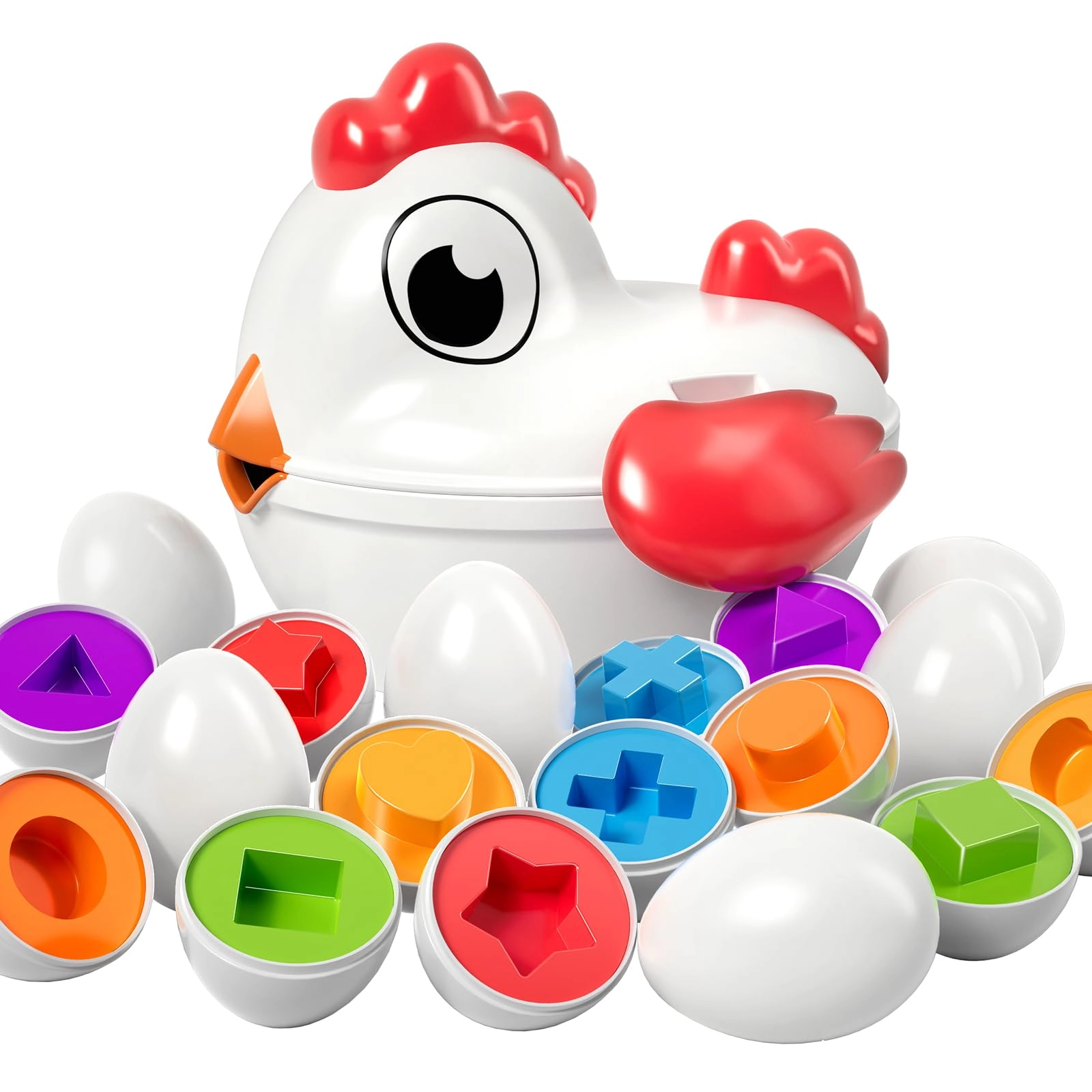 TEMI Chicken with Eggs Shape Sorter - 3-5 6 pieces