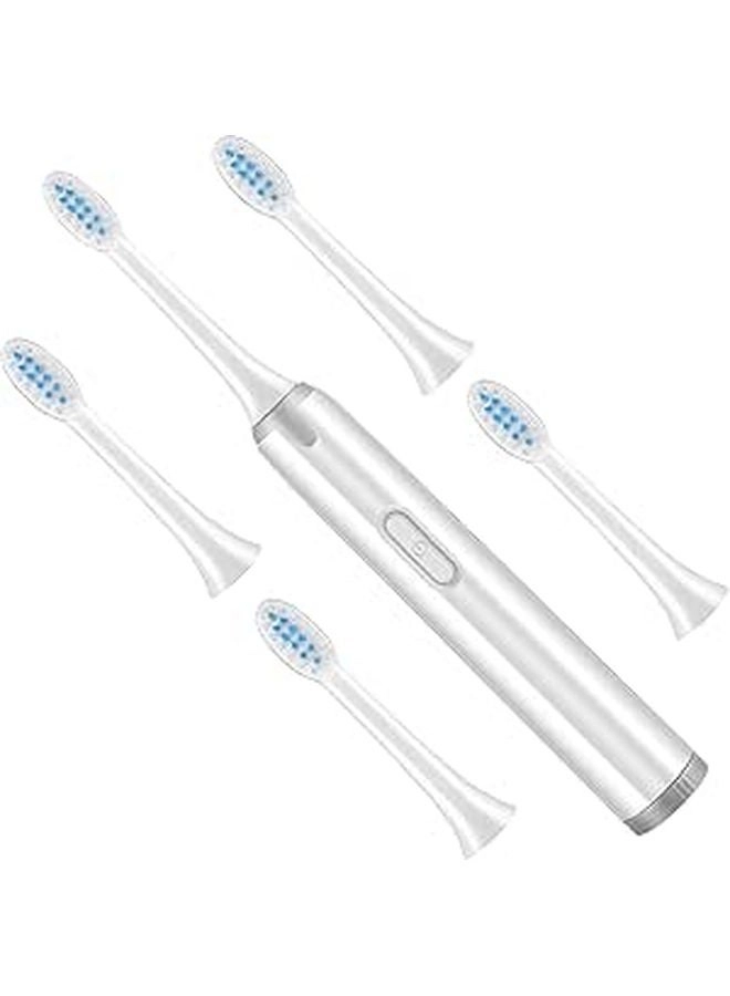 soesfoufu Electric Toothbrush - Waterproof 5 Soft Brush Heads Battery Powered