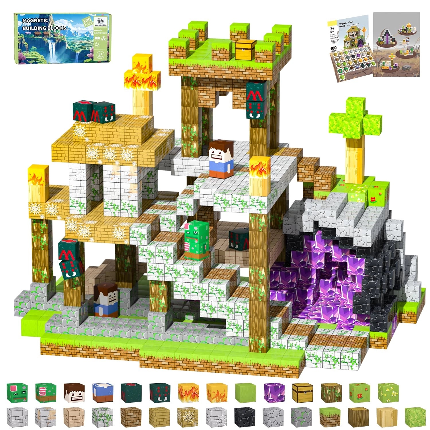 Magnetic Blocks - 100 pcs
