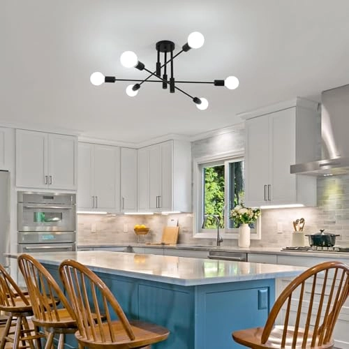 Sputnik Ceiling Light - 6 Lights Bronze 72 cm